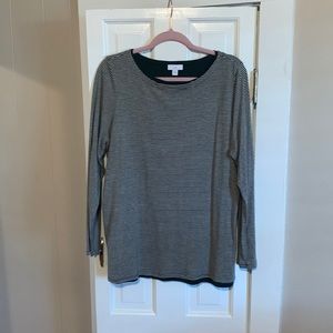 J. Jill women’s L double layer 3/4 sleeve striped top